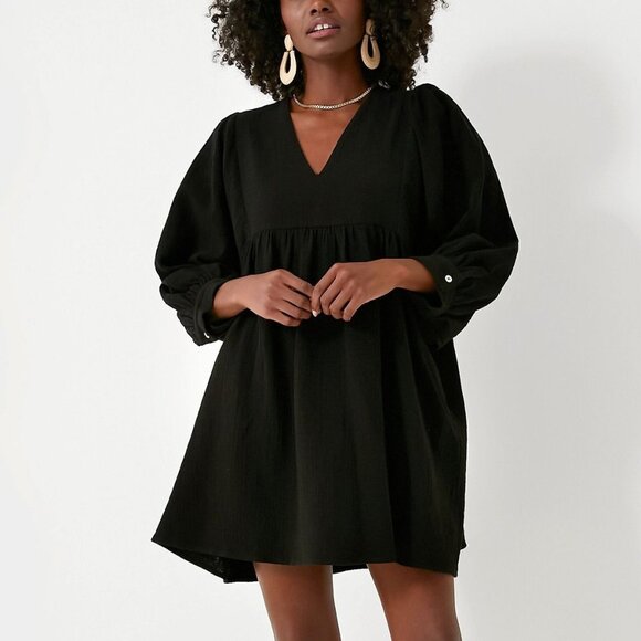 Pomander Place NEW Black Gauze Millie Swing Casual Relaxed Fit Mini Dress Size M - Picture 11 of 11